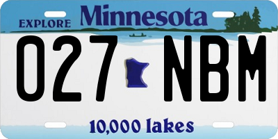 MN license plate 027NBM