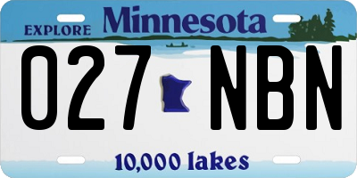 MN license plate 027NBN