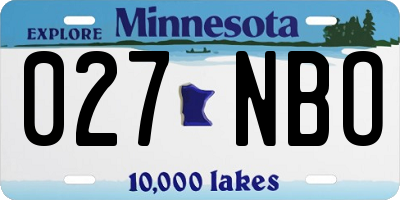 MN license plate 027NBO