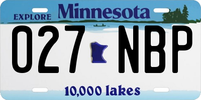 MN license plate 027NBP