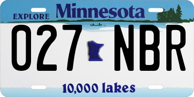 MN license plate 027NBR