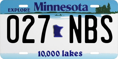 MN license plate 027NBS