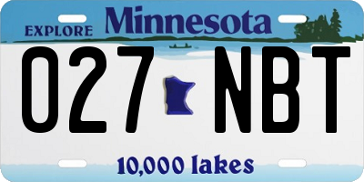 MN license plate 027NBT