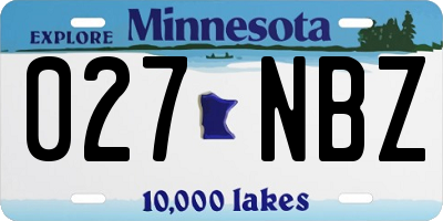 MN license plate 027NBZ