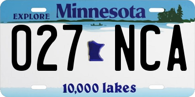 MN license plate 027NCA