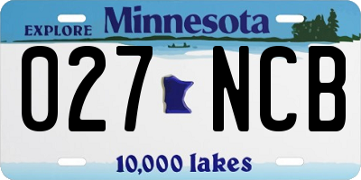 MN license plate 027NCB