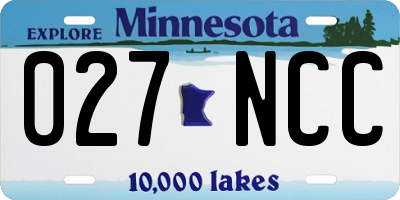 MN license plate 027NCC
