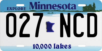 MN license plate 027NCD