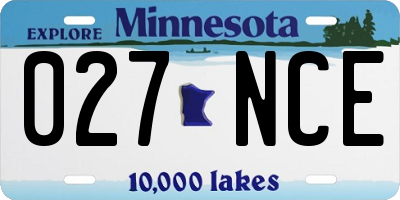 MN license plate 027NCE