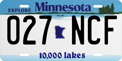 MN license plate 027NCF