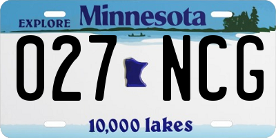 MN license plate 027NCG