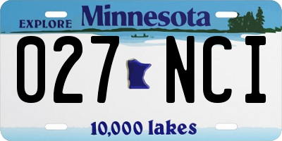 MN license plate 027NCI