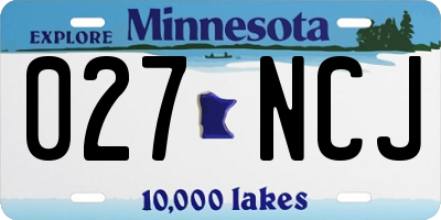 MN license plate 027NCJ