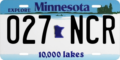 MN license plate 027NCR