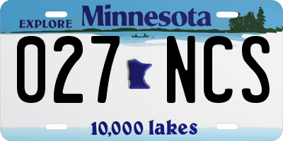 MN license plate 027NCS