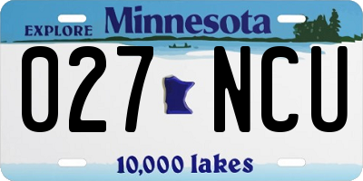 MN license plate 027NCU