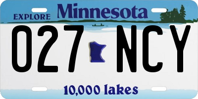 MN license plate 027NCY