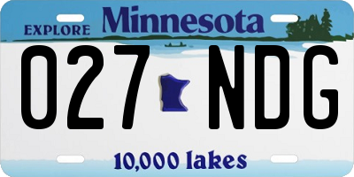 MN license plate 027NDG
