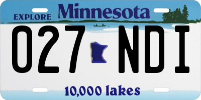 MN license plate 027NDI