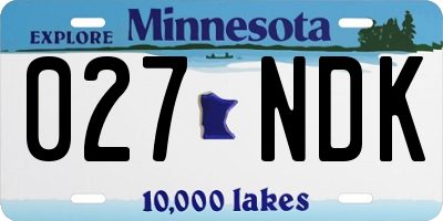 MN license plate 027NDK