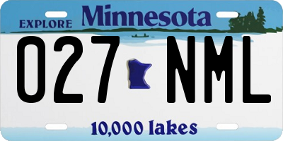 MN license plate 027NML