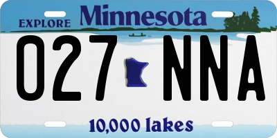 MN license plate 027NNA