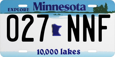 MN license plate 027NNF