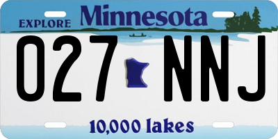 MN license plate 027NNJ