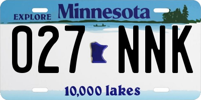 MN license plate 027NNK