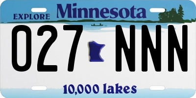 MN license plate 027NNN