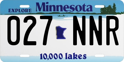 MN license plate 027NNR
