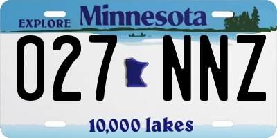 MN license plate 027NNZ