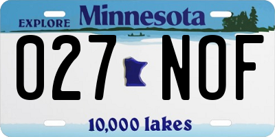 MN license plate 027NOF