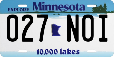 MN license plate 027NOI