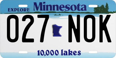 MN license plate 027NOK