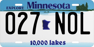 MN license plate 027NOL