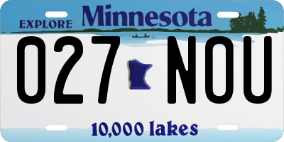 MN license plate 027NOU