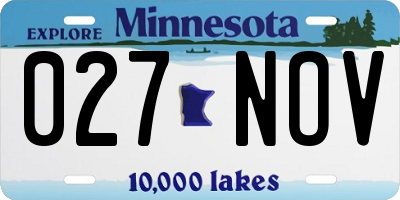 MN license plate 027NOV