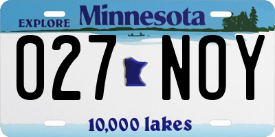 MN license plate 027NOY