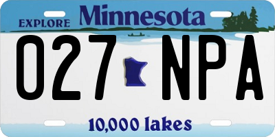 MN license plate 027NPA