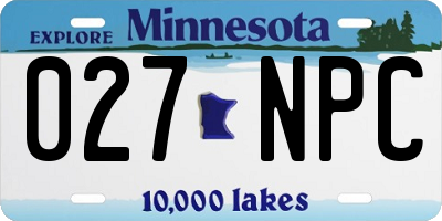 MN license plate 027NPC