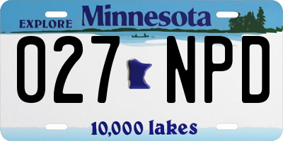 MN license plate 027NPD