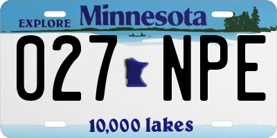 MN license plate 027NPE
