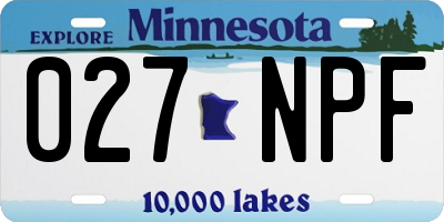 MN license plate 027NPF