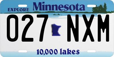 MN license plate 027NXM