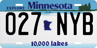 MN license plate 027NYB
