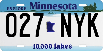 MN license plate 027NYK