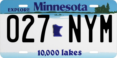 MN license plate 027NYM