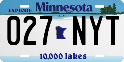 MN license plate 027NYT