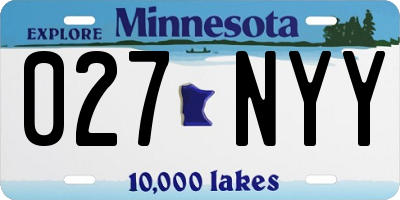 MN license plate 027NYY